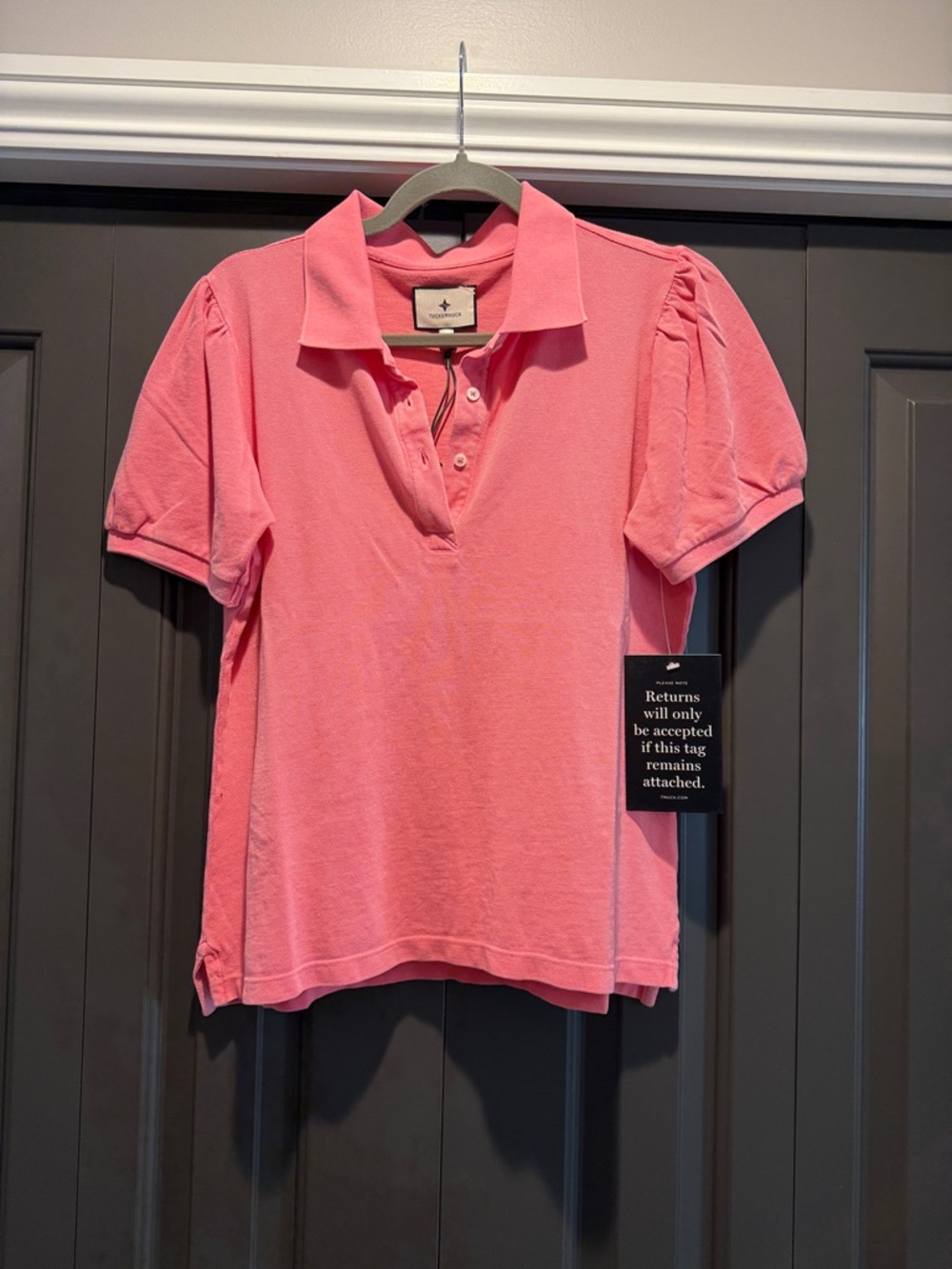 Tuckernuck Puff Sleeve Collared Shirt - Medium